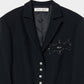 metal embroidery stripe wool jacket Black【Delivery in July 2026】