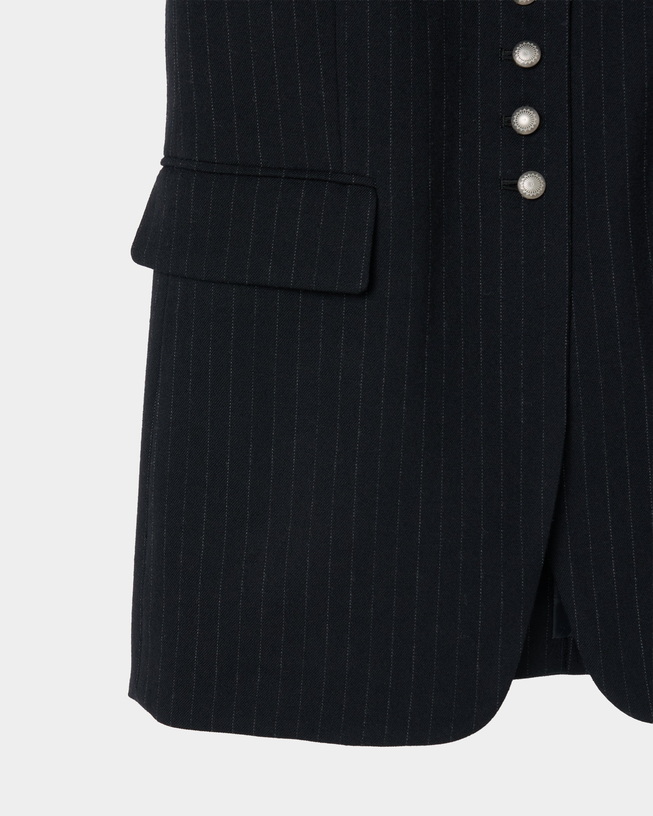 metal embroidery stripe wool jacket Black – tanakadaisuke