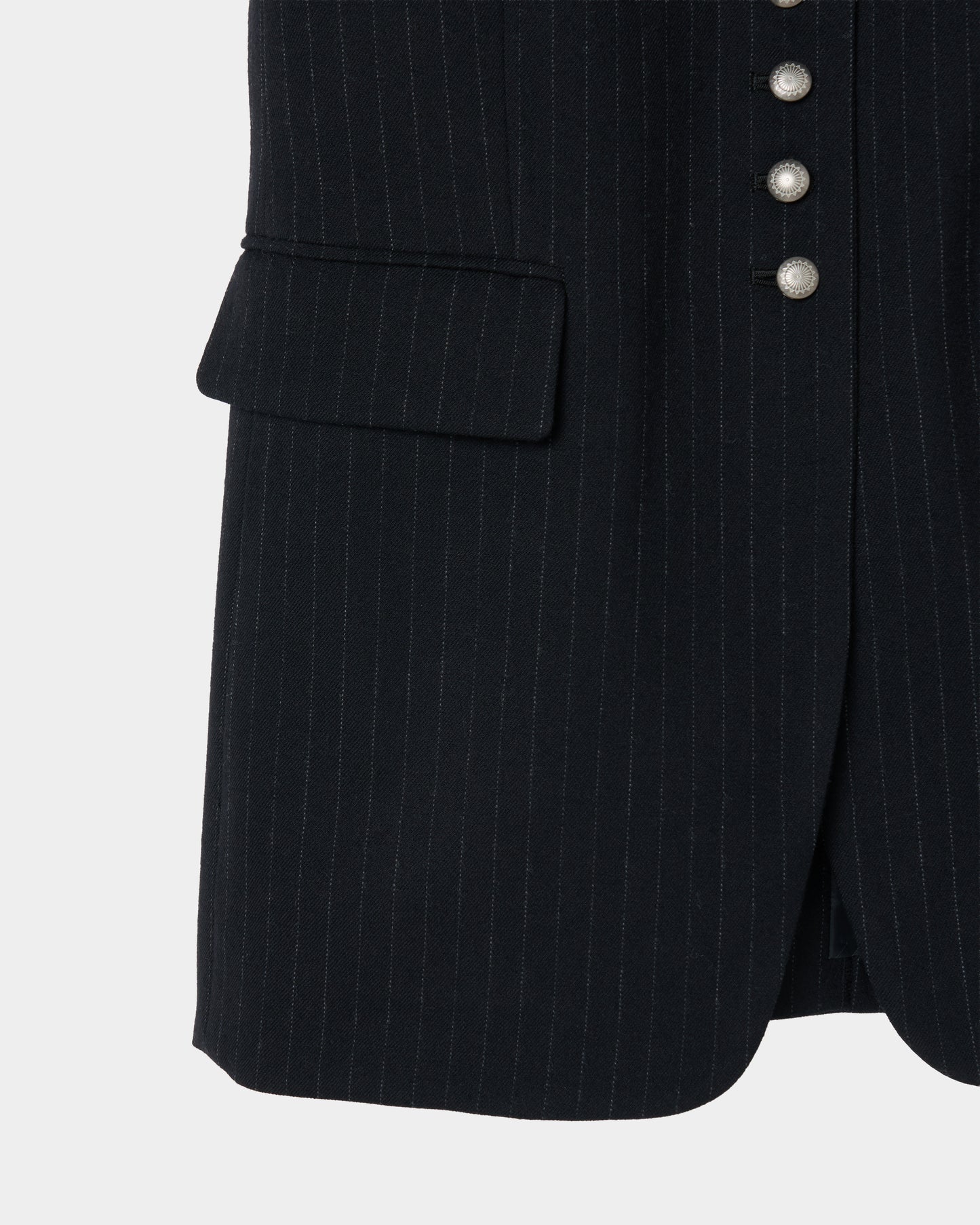 metal embroidery stripe wool jacket Black【Delivery in July 2026】