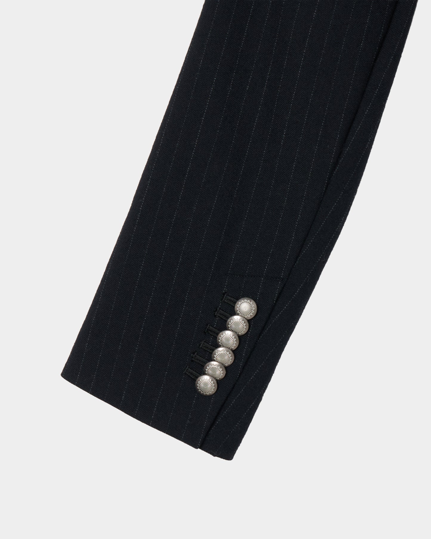 metal embroidery stripe wool jacket Black【Delivery in July 2026】