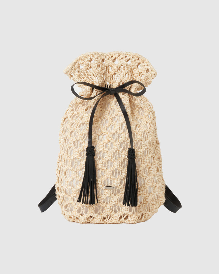 【POPUP先行】black ribbon macrame bag【Delivery in June 2025】