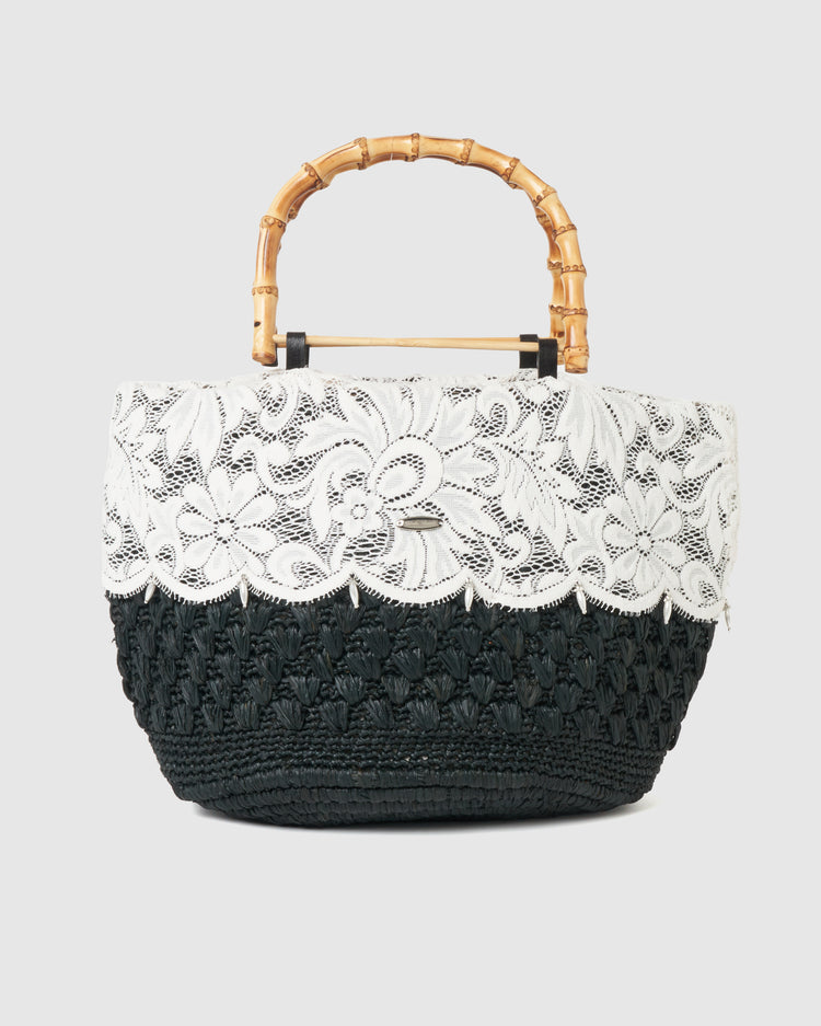 【POPUP先行】white lace raffia bag【Delivery in June 2025】
