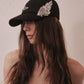 Silver crystal bijou wing cap Black【Delivery in March 2027】