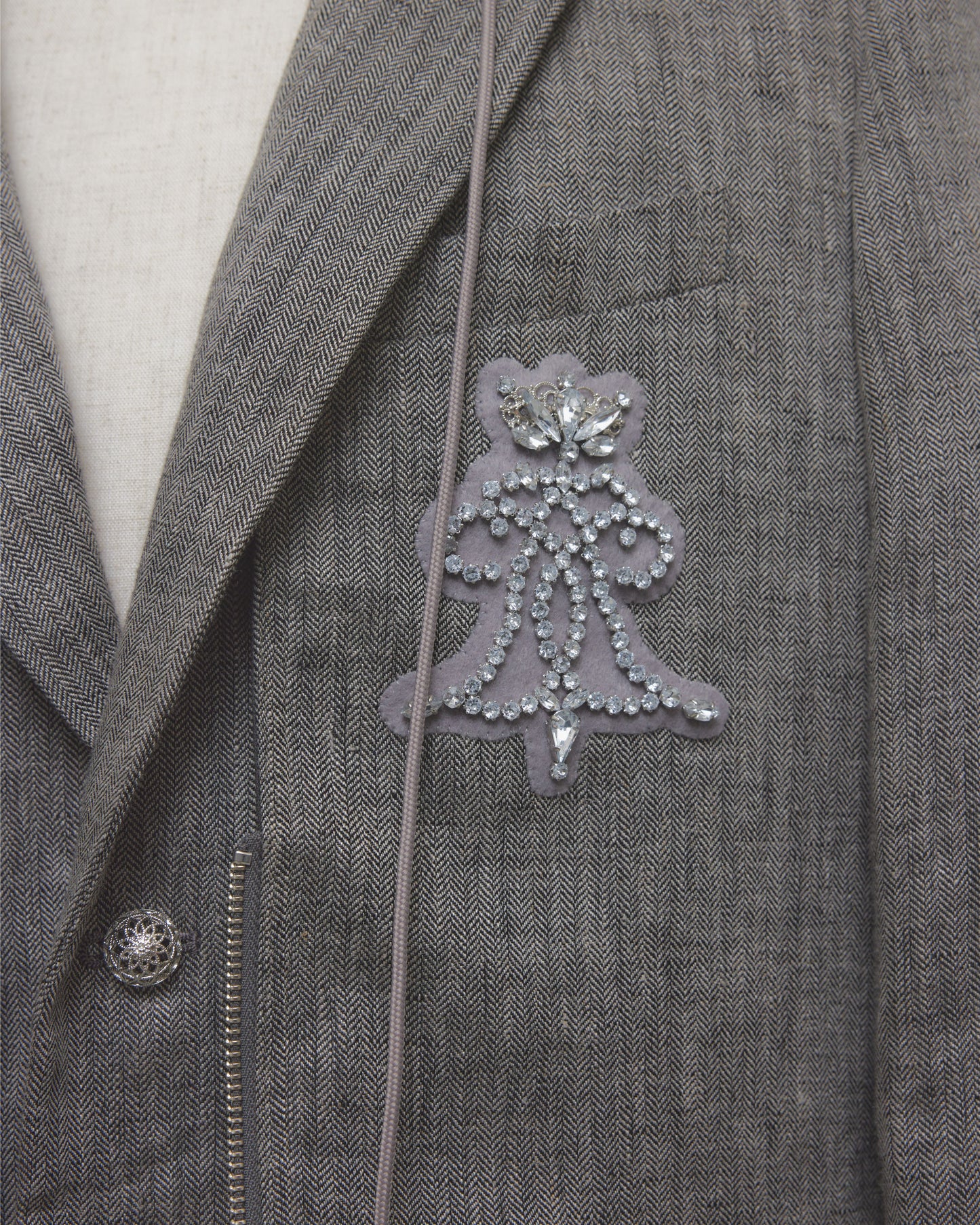 Double layer emblem jacket Gray【Delivery in January 2027】