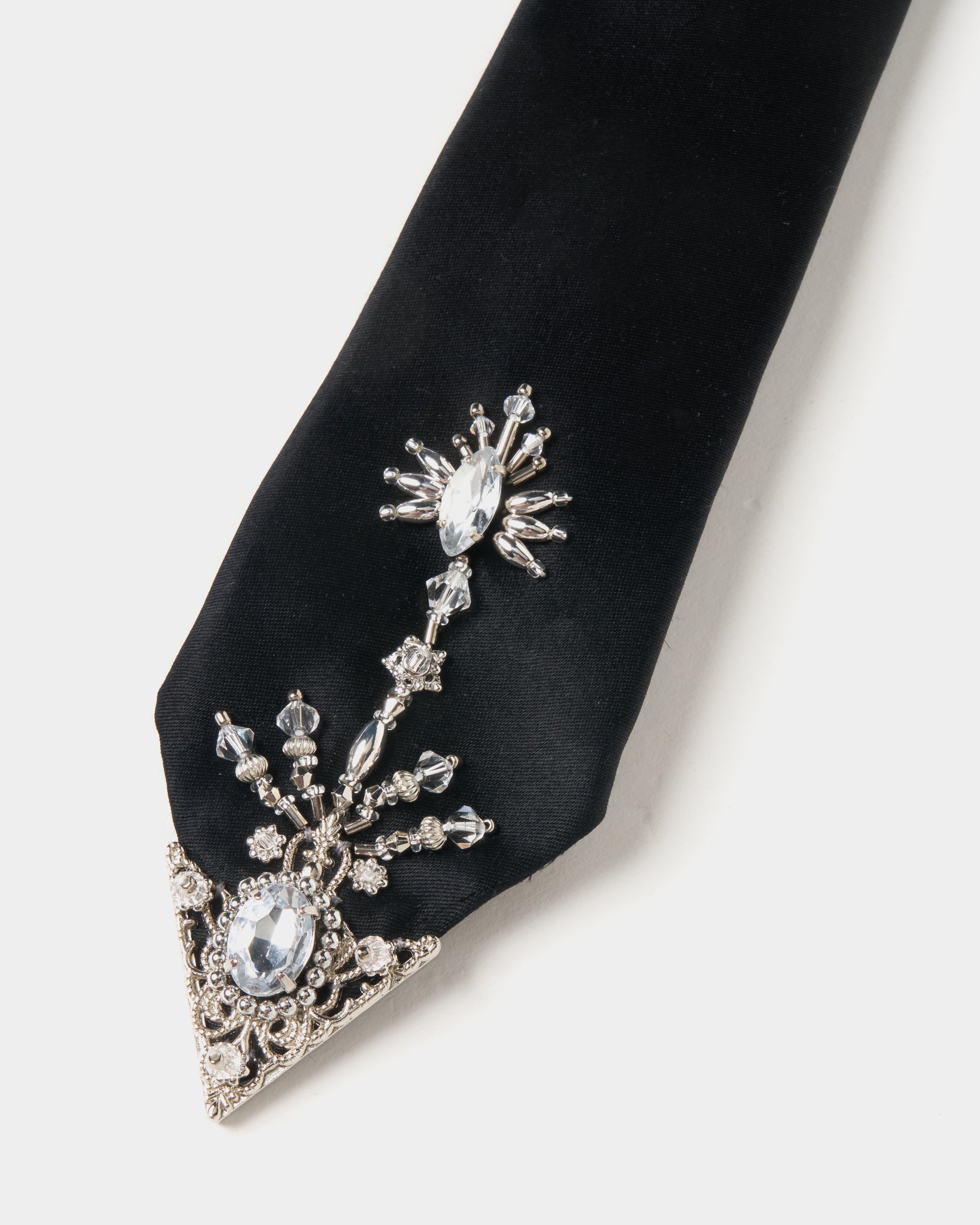tanakadaisuke(タナカダイスケ)|ネクタイ|crystal silver tip black tie