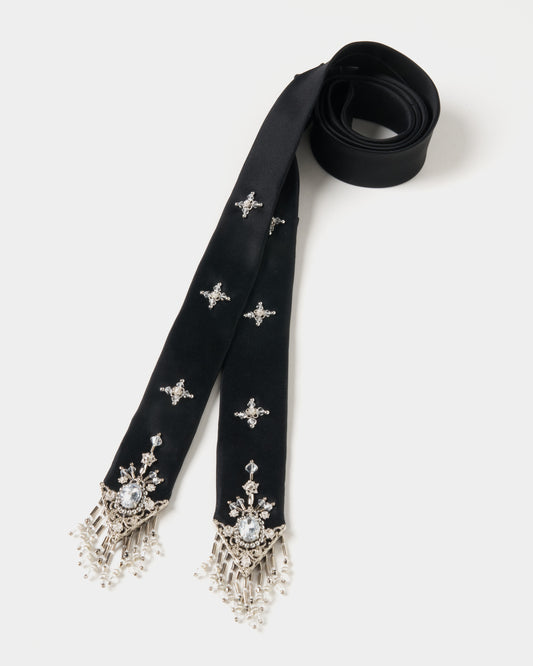 【New item】crystal silver tip two head tie【Delivery in April 2026】