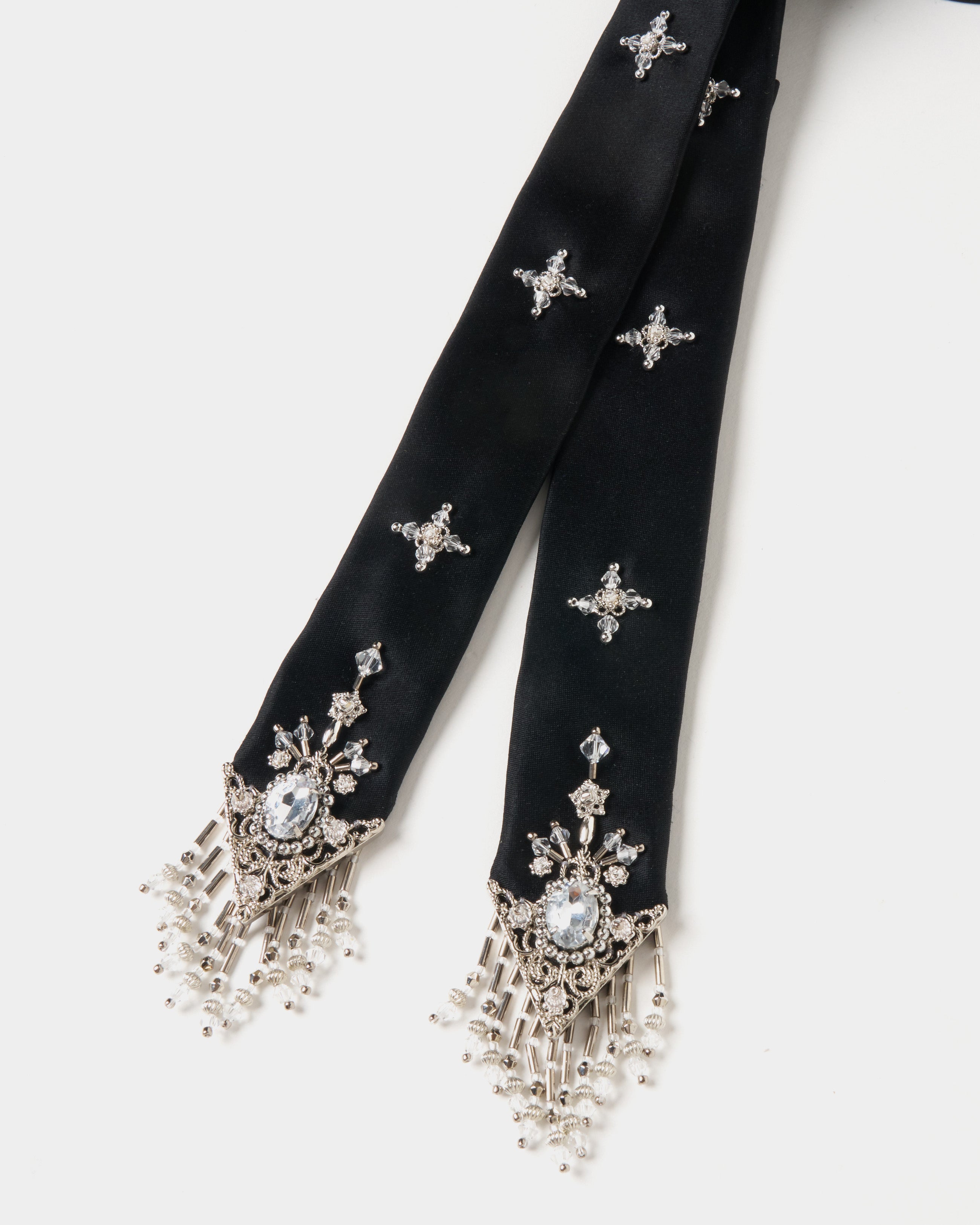 tanakadaisuke(タナカダイスケ)|ネクタイ|crystal silver tip two head tie