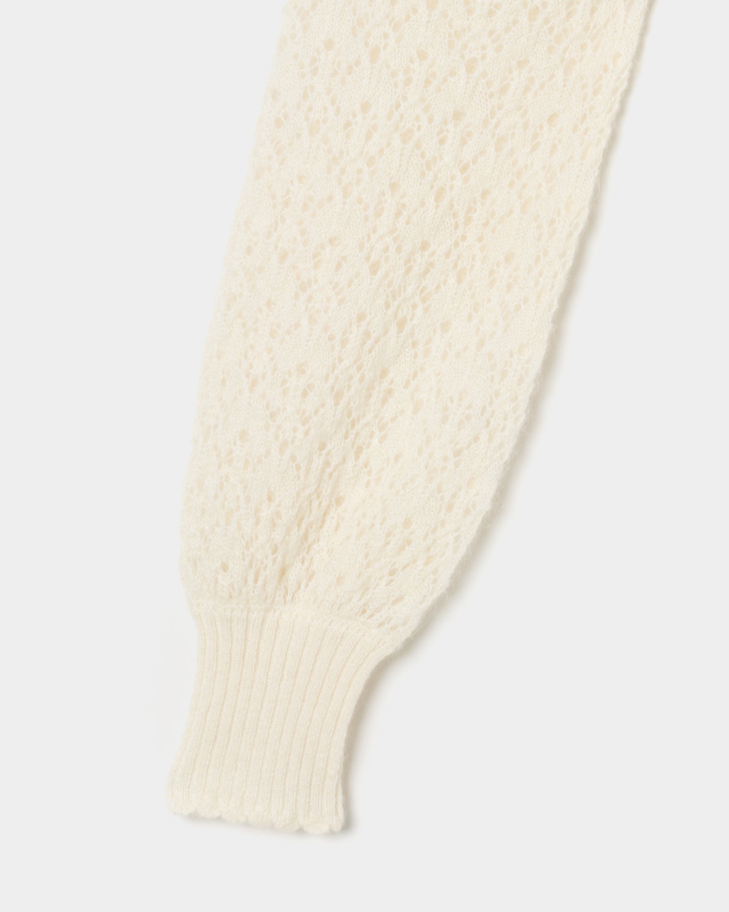 mohair lace knit hoodie Ivory【Delivery in August 2026】