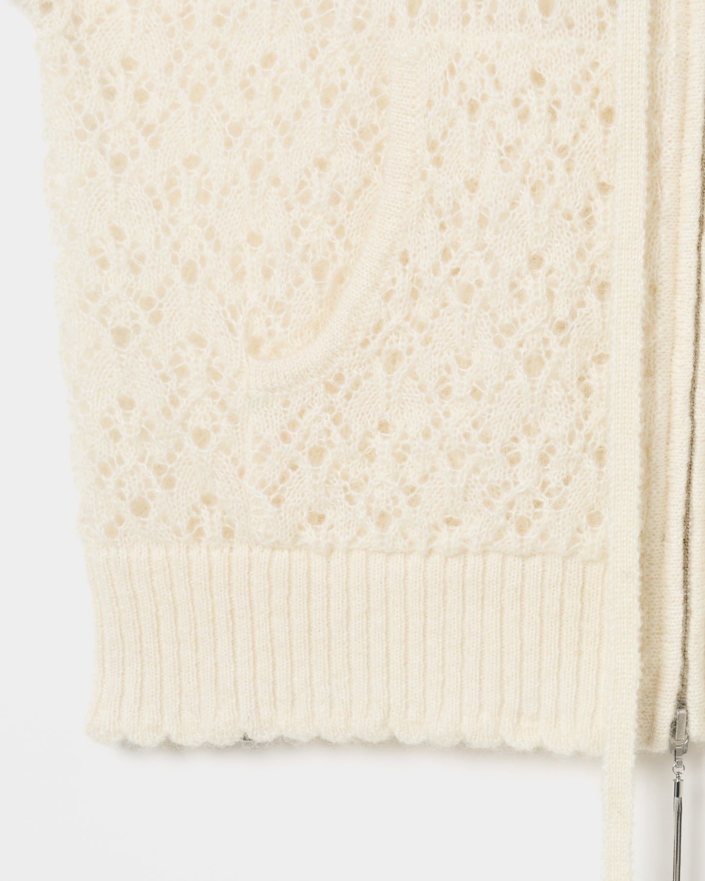 mohair lace knit hoodie Ivory【Delivery in August 2026】