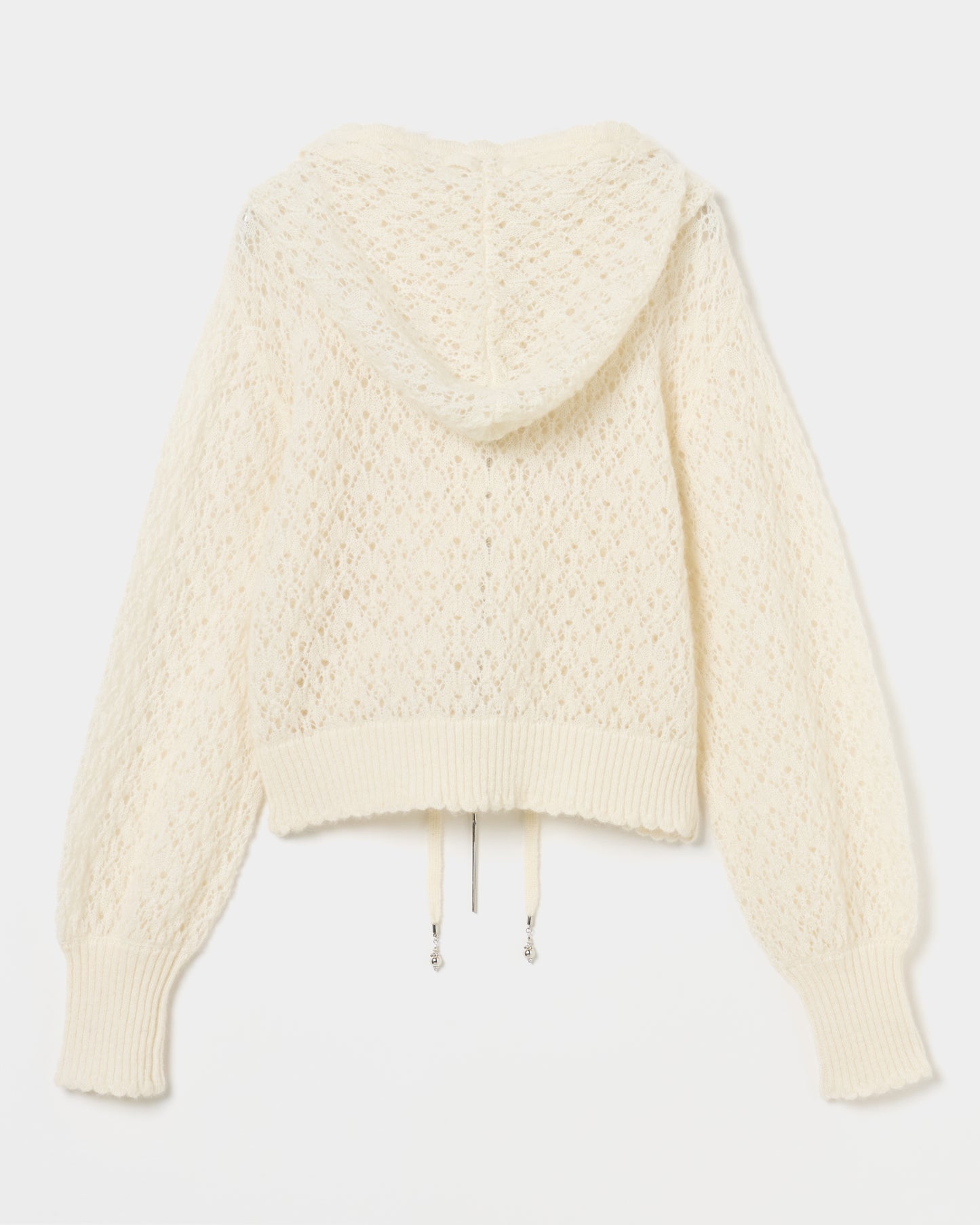 mohair lace knit hoodie Ivory【Delivery in August 2026】