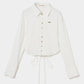 shell button cropped blouse White【Delivery in June 2026】