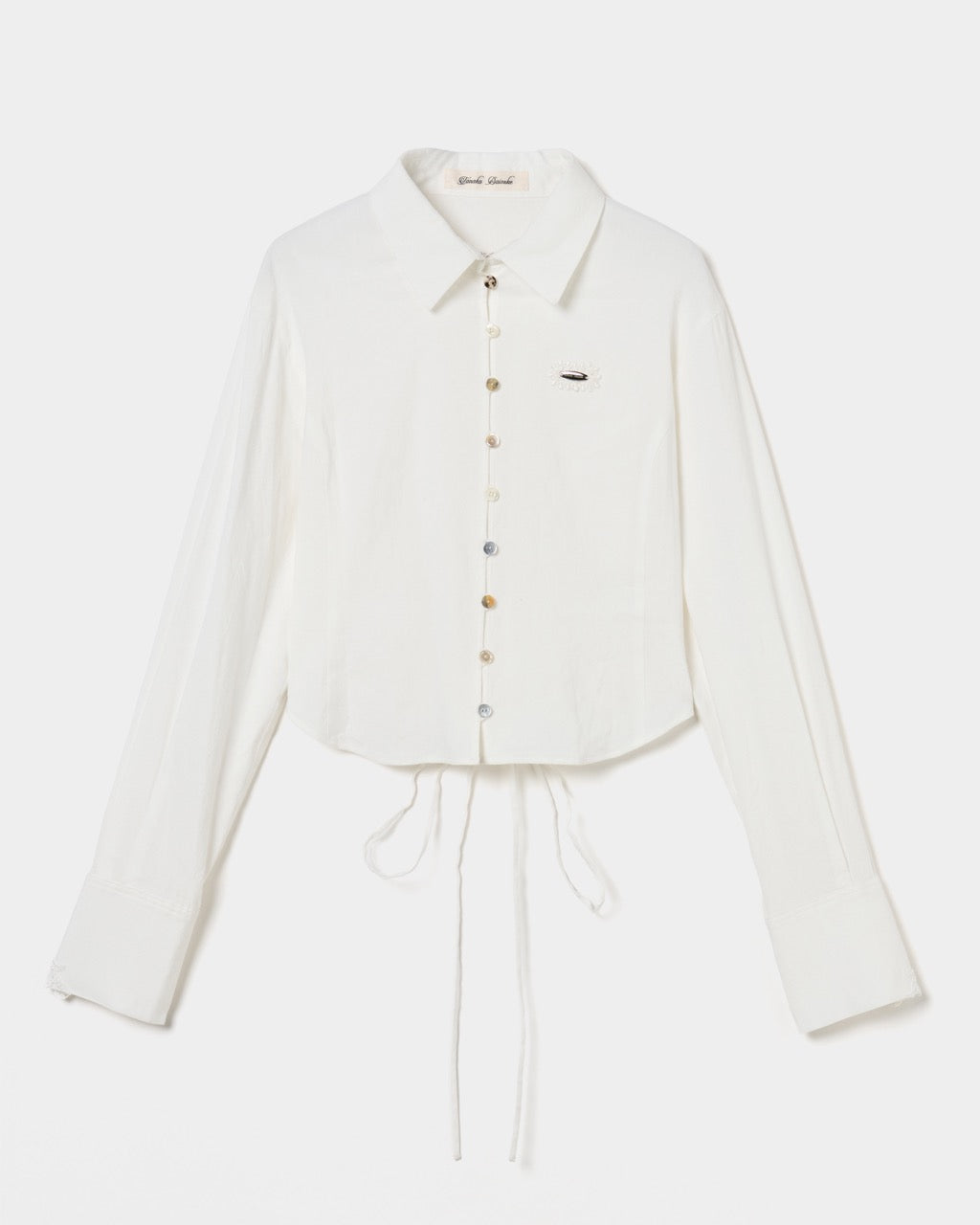 shell button cropped blouse White【Delivery in June 2026】