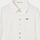 shell button cropped blouse White【Delivery in June 2026】