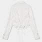 shell button cropped blouse White【Delivery in June 2026】