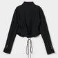 shell button cropped blouse Black【Delivery in June 2026】