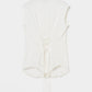 shell button side tack no sleeve blouse White【Delivery in June 2026】