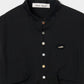 shell button side tack no sleeve blouse Black【Delivery in June 2026】