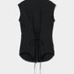 shell button side tack no sleeve blouse Black【Delivery in June 2026】