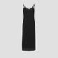 lace layered drape jersey dress Black【Delivery in July 2026】