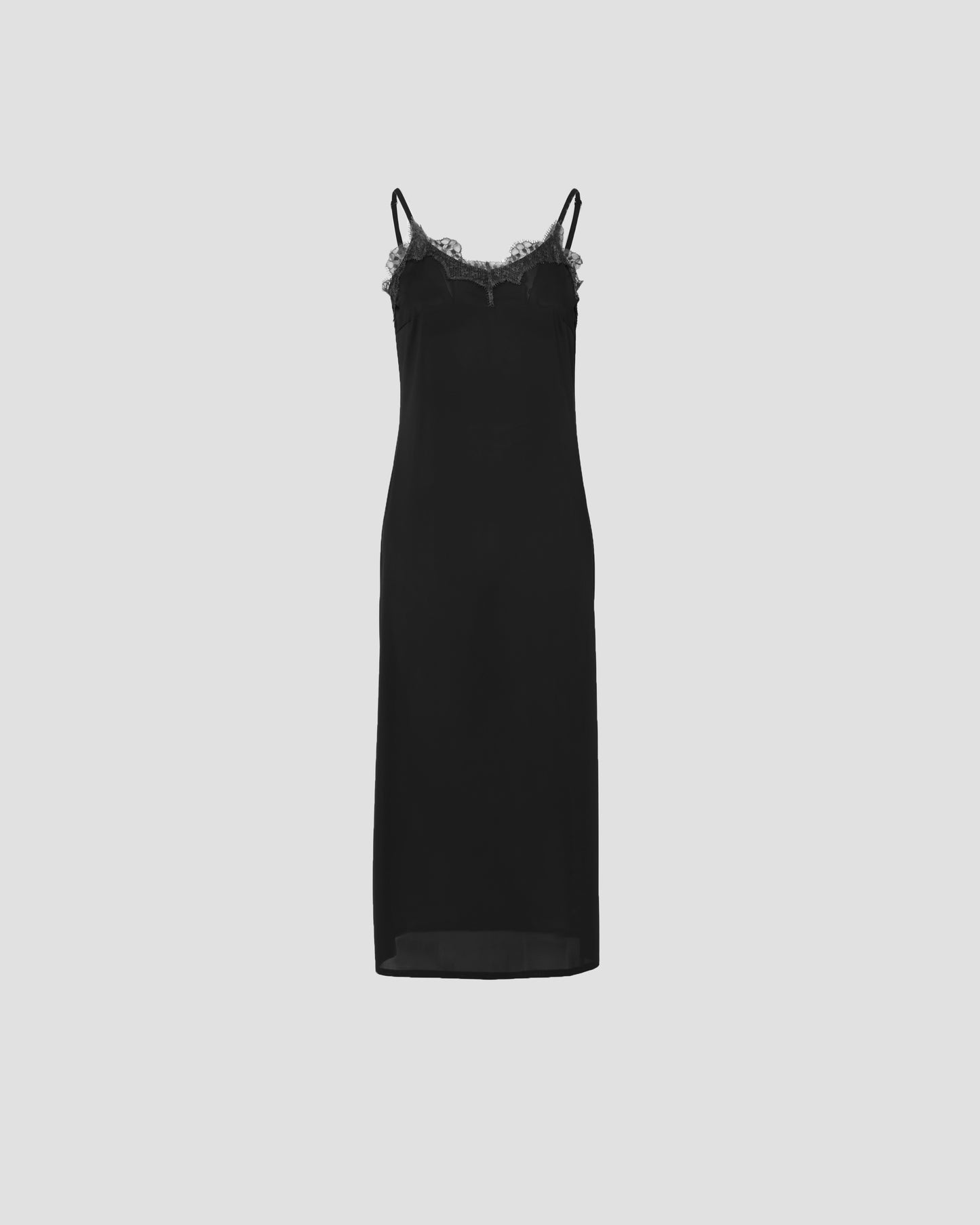 lace layered drape jersey dress Black【Delivery in July 2026】