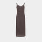 lace layered drape jersey dress Brown【Delivery in July 2026】