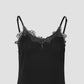 lace layered drape jersey dress Black【Delivery in July 2026】