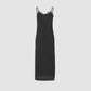 lace layered drape jersey dress Black【Delivery in July 2026】