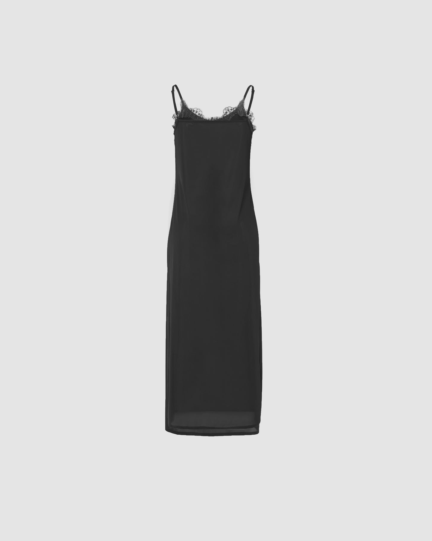 lace layered drape jersey dress Black【Delivery in July 2026】
