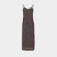 lace layered drape jersey dress Brown【Delivery in July 2026】