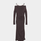 lace layered drape jersey dress Brown【Delivery in July 2026】