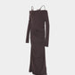 lace layered drape jersey dress Brown【Delivery in July 2026】