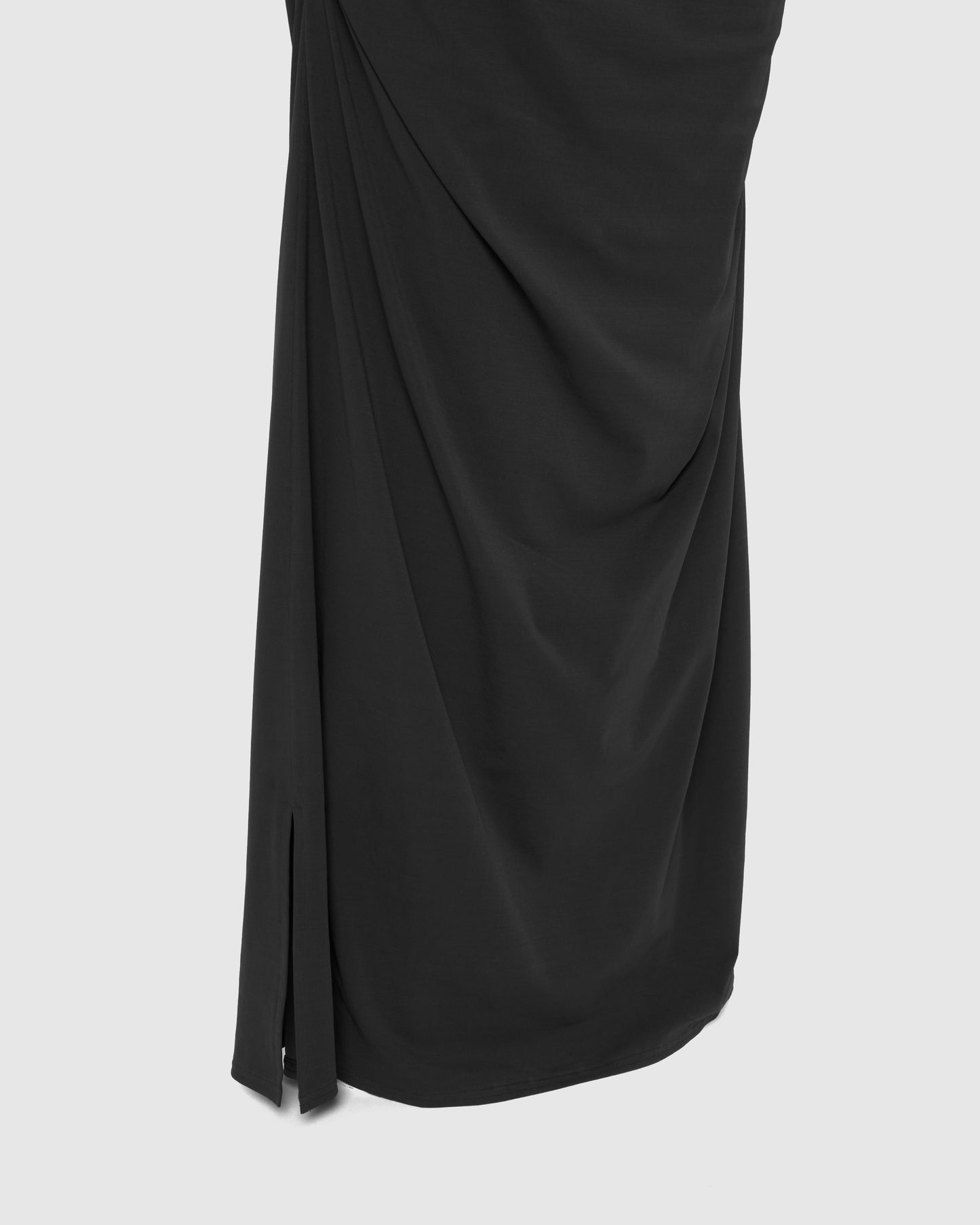 lace layered drape jersey dress Black【Delivery in July 2026】