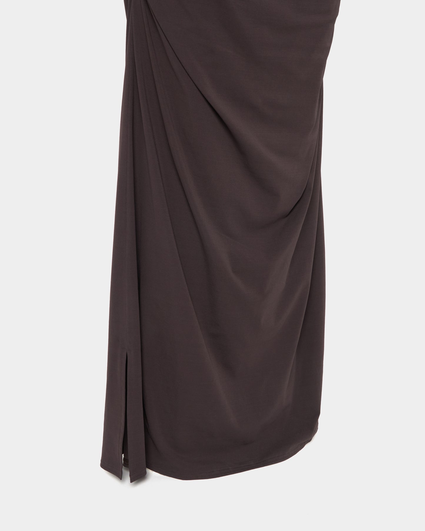 lace layered drape jersey dress Brown【Delivery in July 2026】