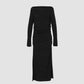 lace layered drape jersey dress Black【Delivery in July 2026】
