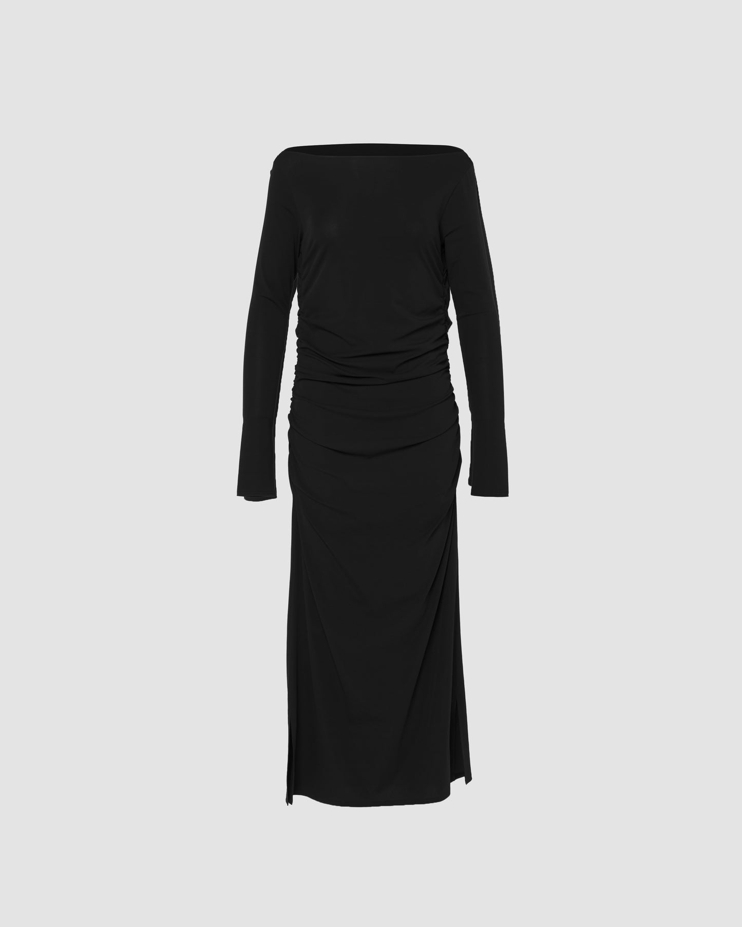 lace layered drape jersey dress Black【Delivery in July 2026】