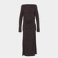 lace layered drape jersey dress Brown【Delivery in July 2026】