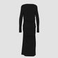 lace layered drape jersey dress Black【Delivery in July 2026】