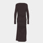 lace layered drape jersey dress Brown【Delivery in July 2026】