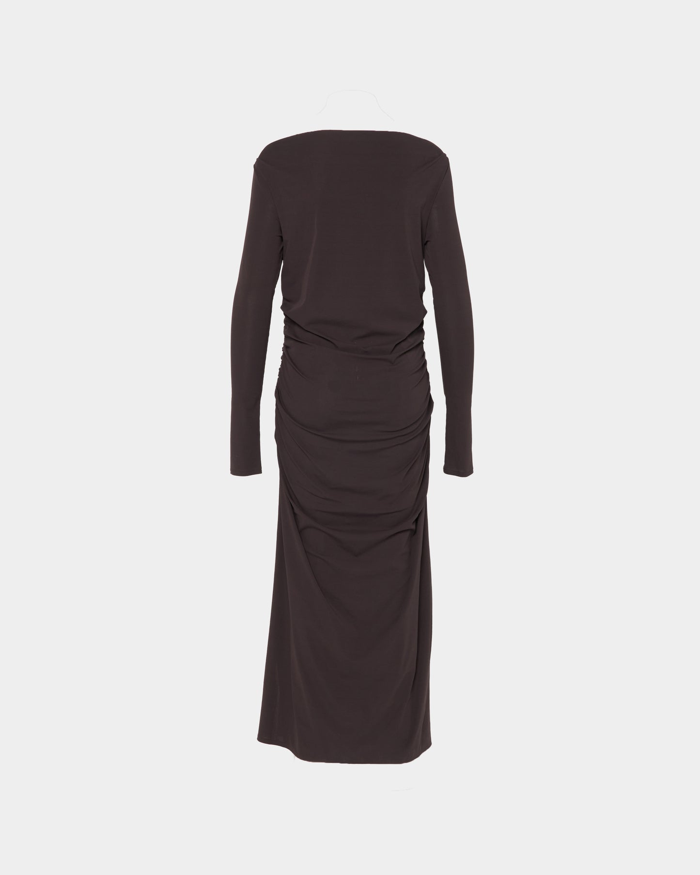 lace layered drape jersey dress Brown【Delivery in July 2026】