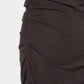 lace layered drape jersey dress Brown【Delivery in July 2026】