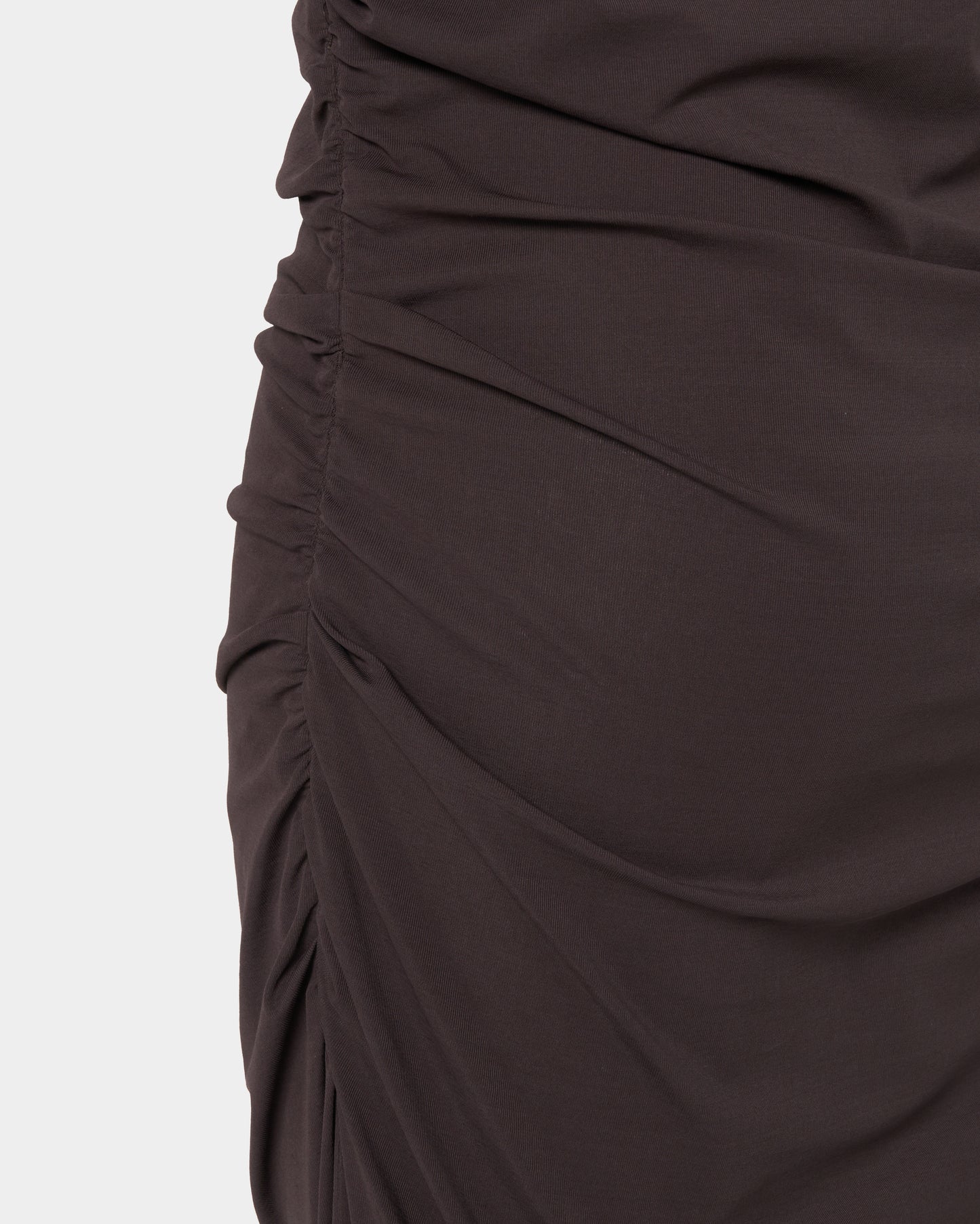 lace layered drape jersey dress Brown【Delivery in July 2026】
