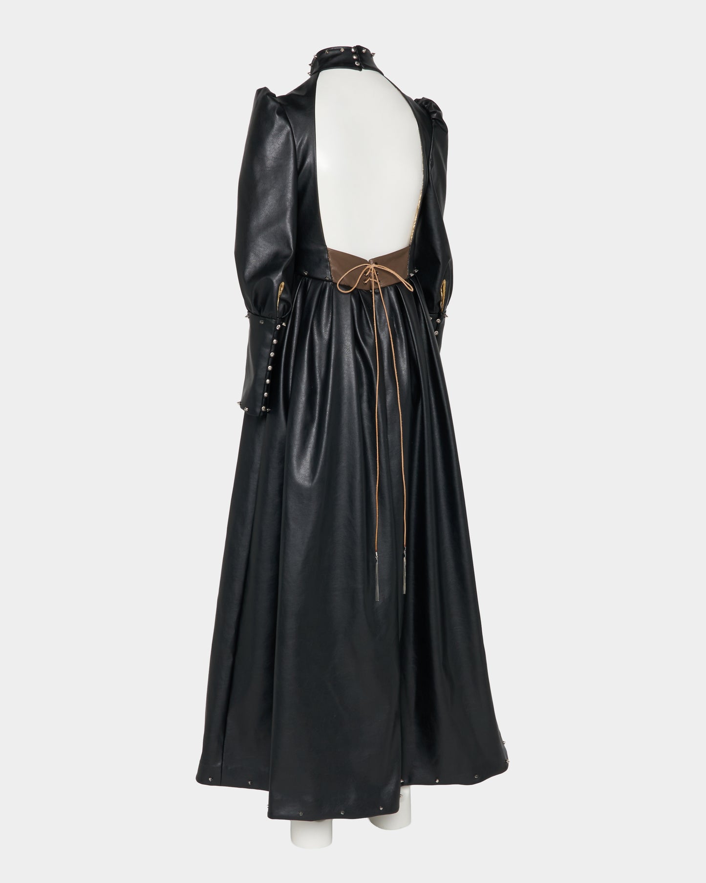 silver studs leather dress【Delivery in September 2026】