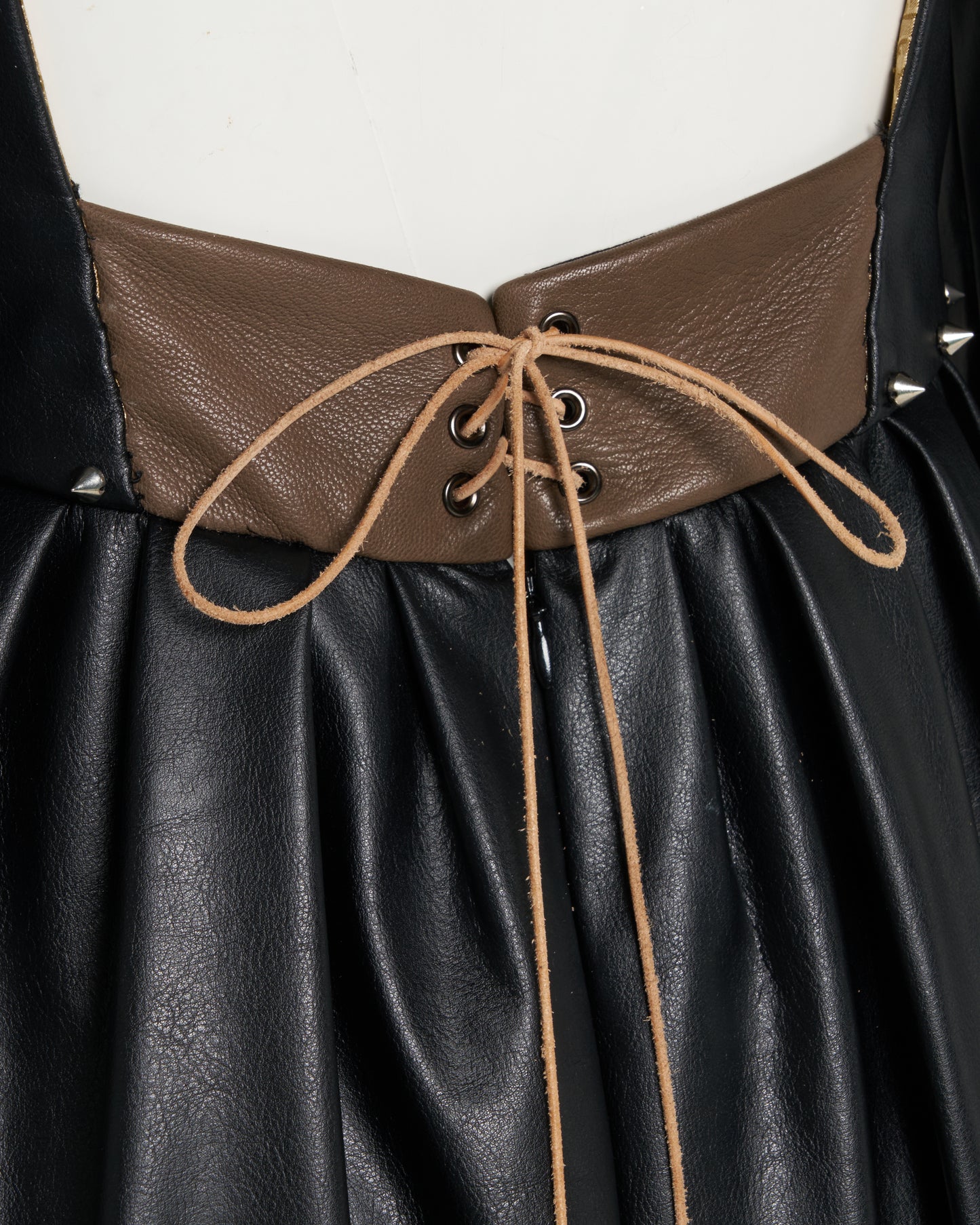 silver studs leather dress【Delivery in September 2026】
