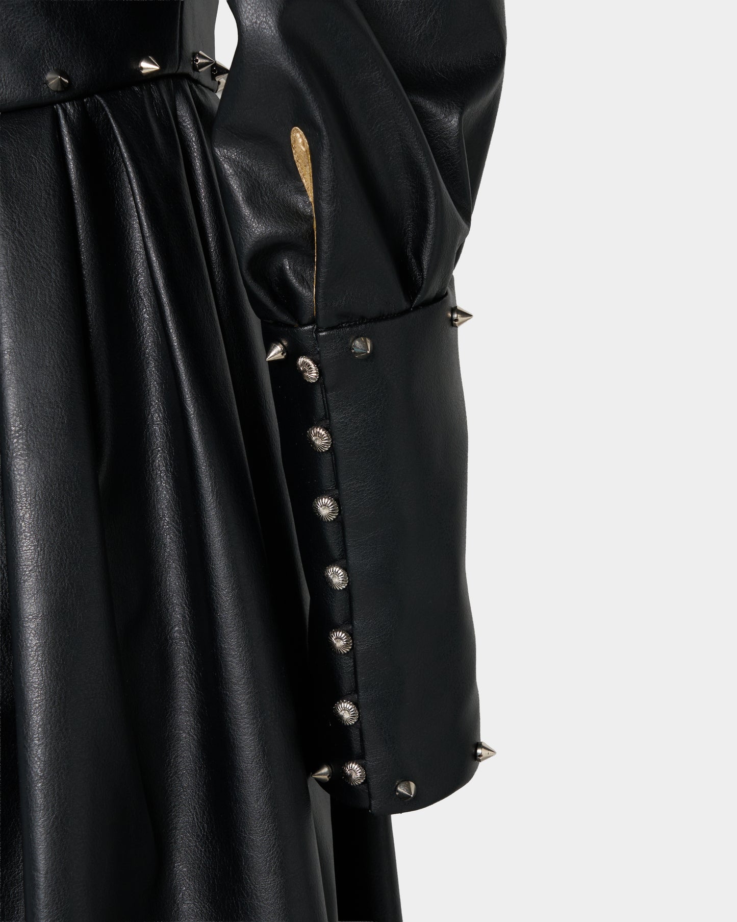 silver studs leather dress【Delivery in September 2026】
