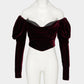 check corset velvet blouse Red【Delivery in September 2026】