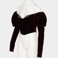 check corset velvet blouse Red【Delivery in September 2026】