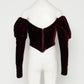 check corset velvet blouse Red【Delivery in September 2026】