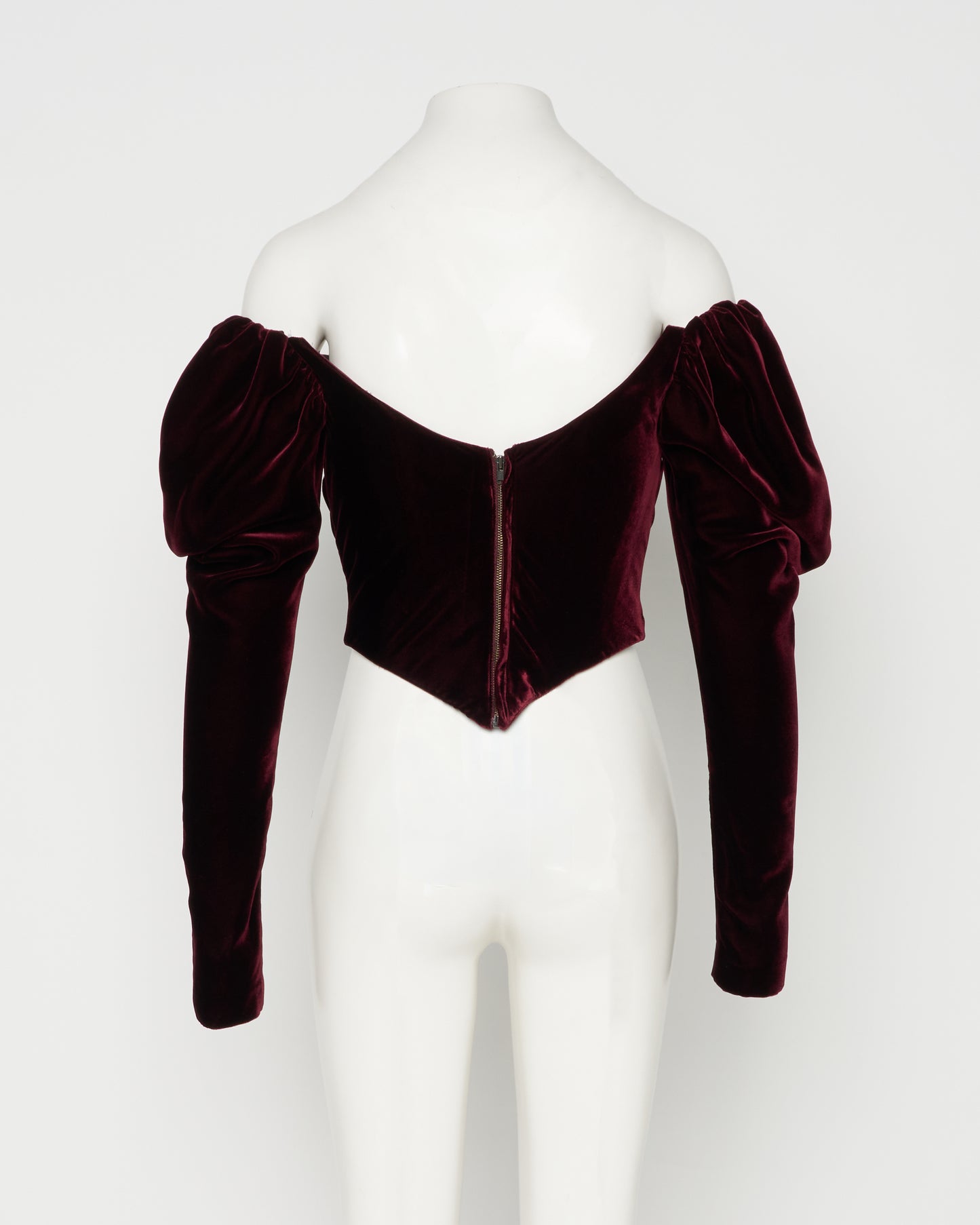 check corset velvet blouse Red【Delivery in September 2026】