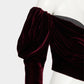 check corset velvet blouse Red【Delivery in September 2026】