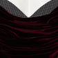 check corset velvet blouse Red【Delivery in September 2026】